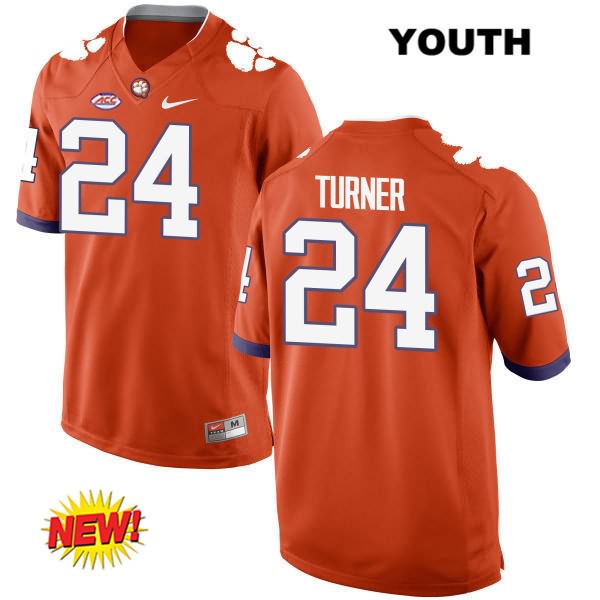 Youth Clemson Tigers #24 Nolan Turner Stitched Orange New Style Authentic Nike NCAA College Football Jersey CXX5746ST